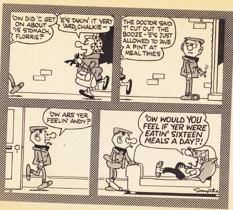 Andy Capp - a pint with the meals